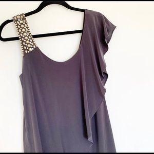 Betsy & Adam Jeweled Strap Cocktail Dress